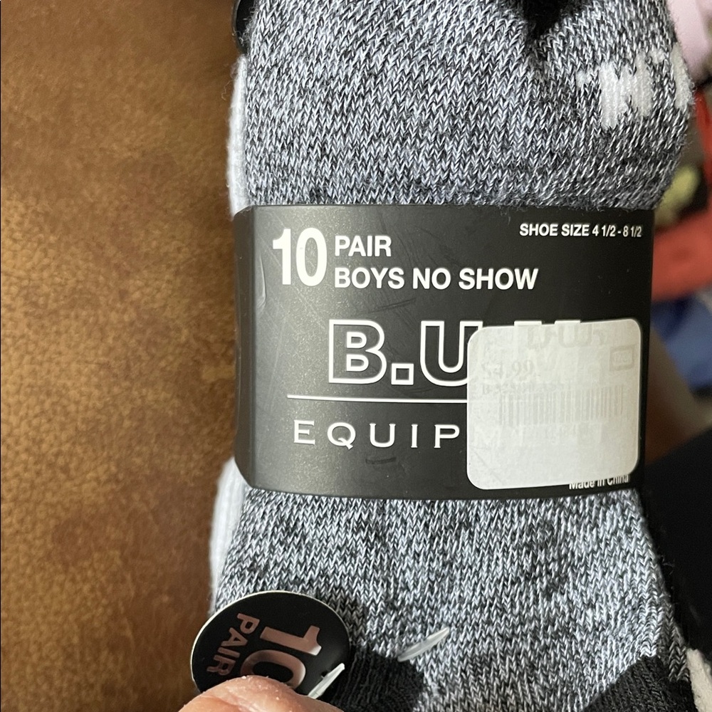 BUM Equipment Boys No Show Socks - Black and White